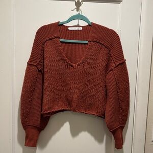 Altar'd State Rust V-Neck Sweater